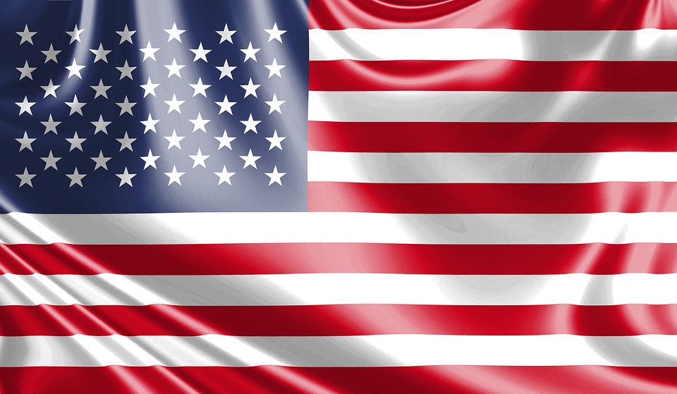 A close up of the american flag