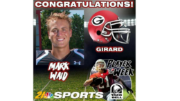 A poster of a football player and the words " congratulations !"