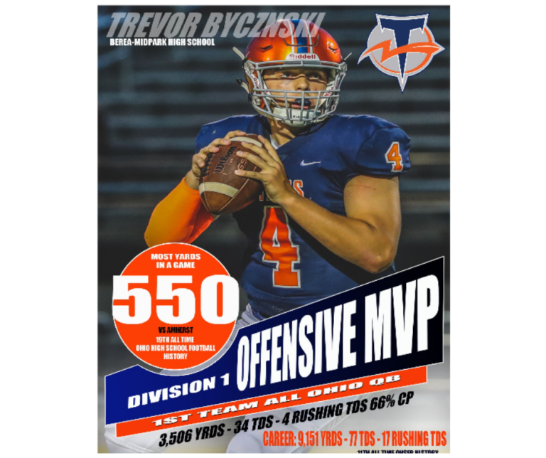 A poster of a football player with the words " offensive mvp ".